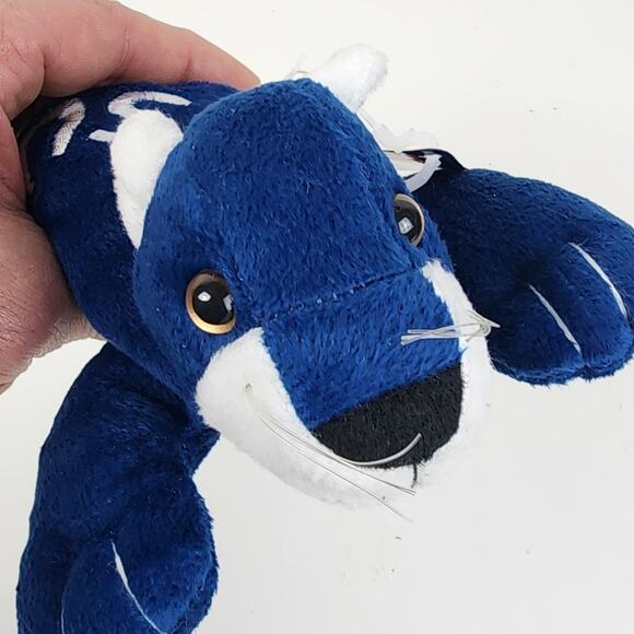 NCAA Penn State Nittany Lion "PSU" Stitched Navy Blue & White Mascot Beanie - Picture 6 of 12